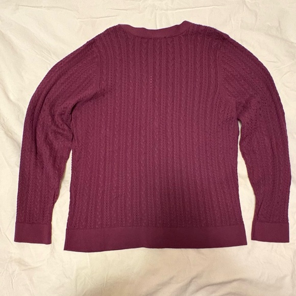 Talbots Cabled Cotton Cardigan - Picture 2 of 7